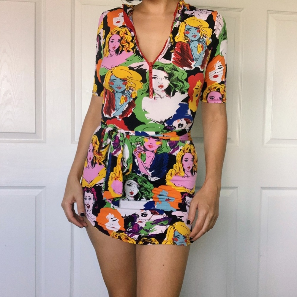 Fashionnova Party Pop Art Print Short Dress